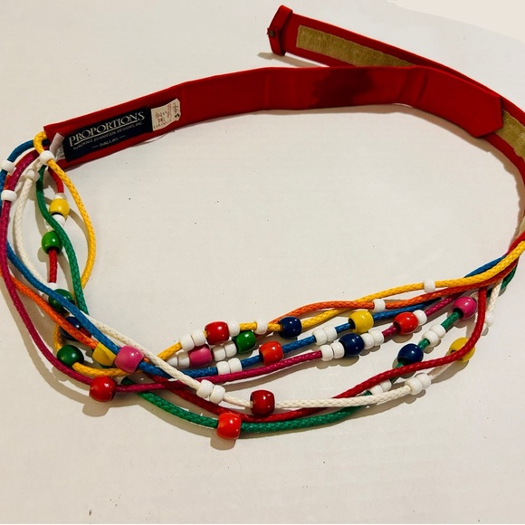 Ginnie Johansen Sash Belt Multicolor Festive Rope Beads Adjustable Boho Art 35” - Picture 1 of 6